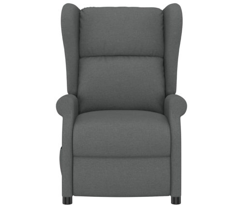 Sillón orejero reclinable eléctrico de tela gris oscuro