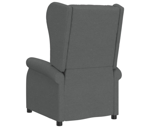 Sillón orejero reclinable eléctrico de tela gris oscuro