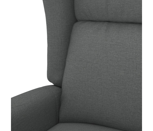 Sillón orejero reclinable eléctrico de tela gris oscuro