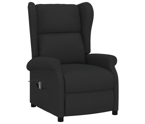 Sillón orejero reclinable eléctrico tela negro