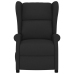 Sillón orejero reclinable eléctrico tela negro