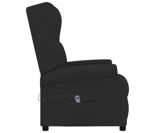 Sillón orejero reclinable eléctrico tela negro