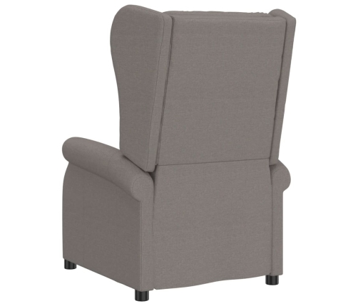 Sillón orejero reclinable eléctrico tela taupe