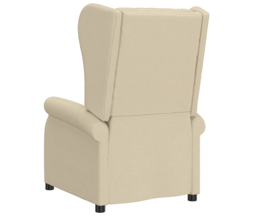 Sillón orejero reclinable eléctrico tela blanco crema