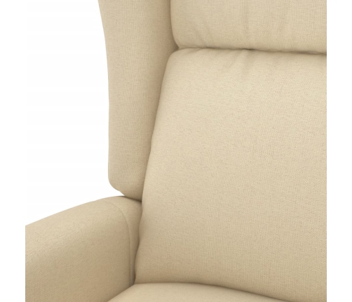 Sillón orejero reclinable eléctrico tela blanco crema