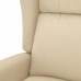 Sillón orejero reclinable eléctrico tela blanco crema