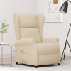 Sillón orejero reclinable eléctrico tela blanco crema