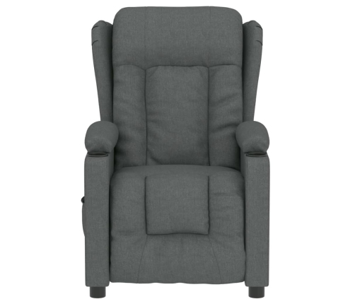 Sillón reclinable eléctrico de tela gris oscuro