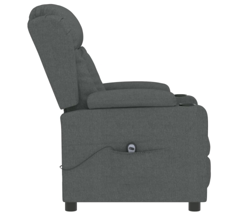 Sillón reclinable eléctrico de tela gris oscuro