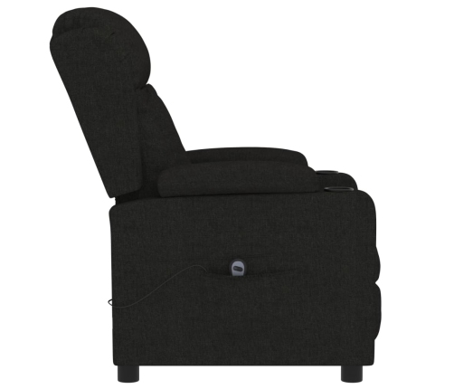 Sillón reclinable eléctrico de tela negro