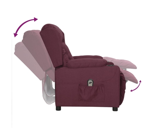 Sillón reclinable eléctrico tela color morado