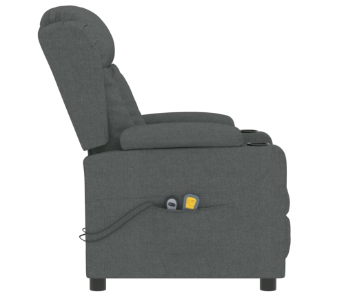 Sillón de masaje eléctrico tela gris oscuro