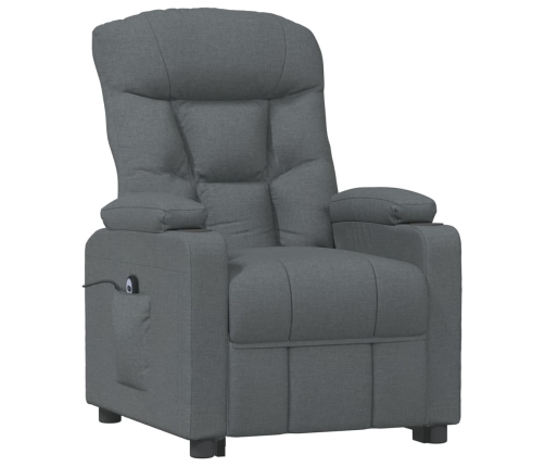 Sillón reclinable eléctrico de tela gris oscuro