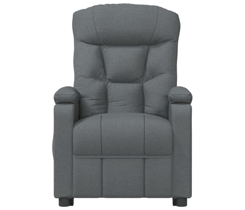 Sillón reclinable eléctrico de tela gris oscuro