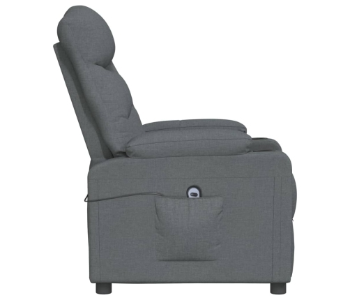 Sillón reclinable eléctrico de tela gris oscuro