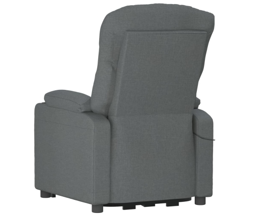 Sillón reclinable eléctrico de tela gris oscuro