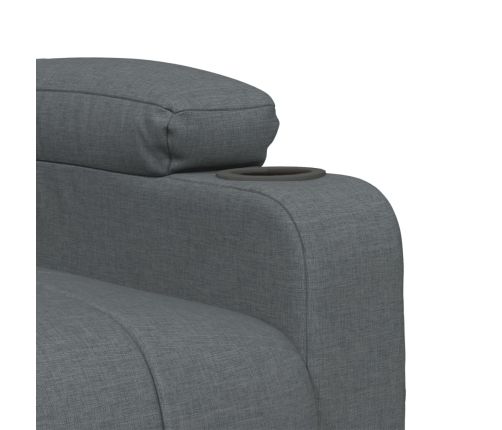 Sillón reclinable eléctrico de tela gris oscuro