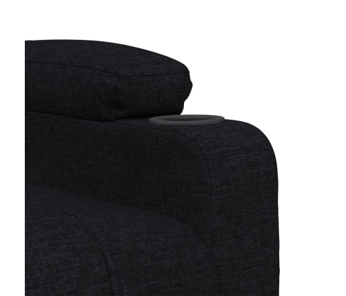 Sillón reclinable eléctrico de tela negro