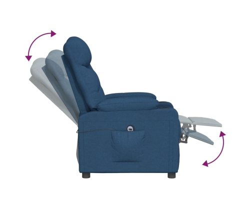 Sillón reclinable eléctrico tela azul