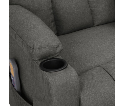 Sillón de masaje eléctrico tela gris oscuro