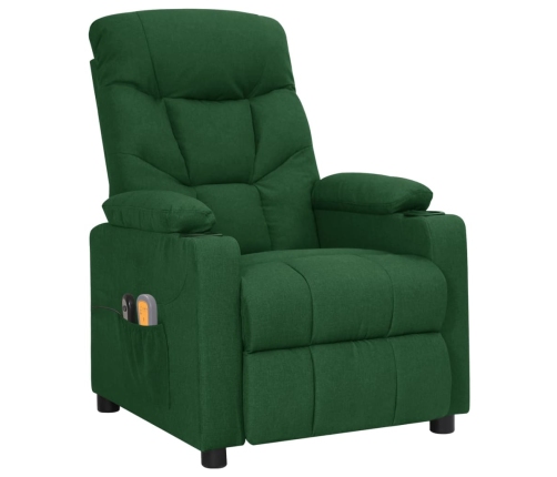 Sillón de masaje eléctrico tela verde oscuro