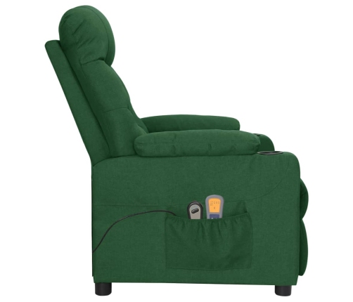 Sillón de masaje eléctrico tela verde oscuro