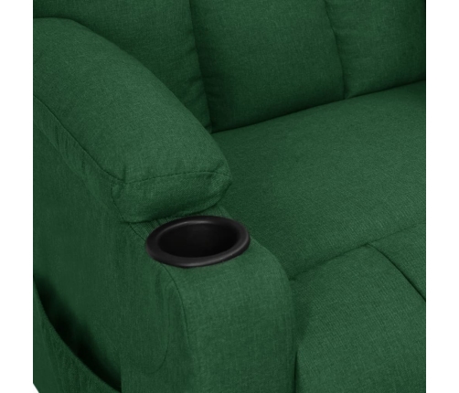 Sillón de masaje eléctrico tela verde oscuro