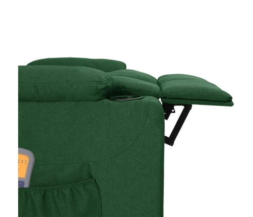 Sillón de masaje eléctrico tela verde oscuro