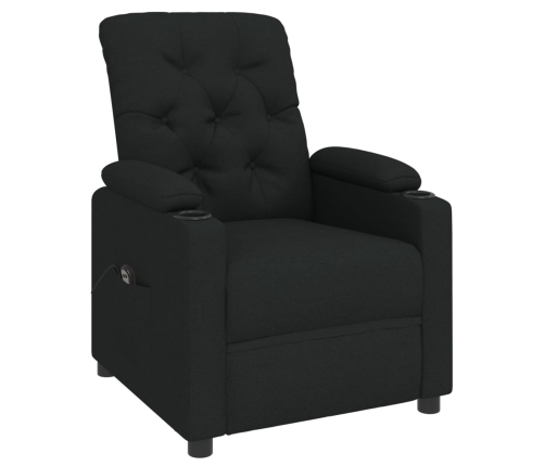 Sillón reclinable eléctrico de tela negro