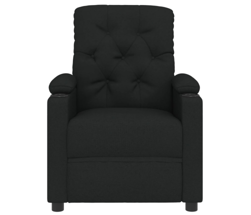 Sillón reclinable eléctrico de tela negro