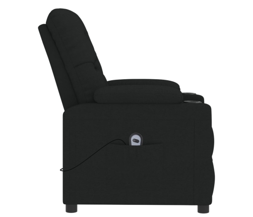 Sillón reclinable eléctrico de tela negro