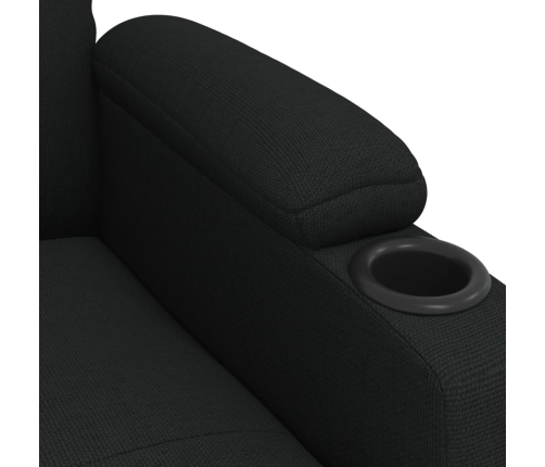 Sillón reclinable eléctrico de tela negro