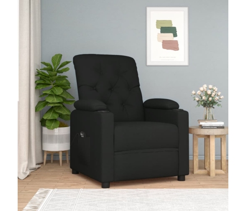 Sillón reclinable eléctrico de tela negro