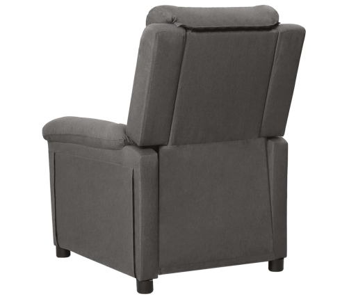 Sillón reclinable eléctrico de tela gris oscuro