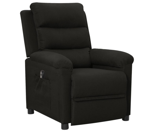 Sillón reclinable eléctrico de tela negro