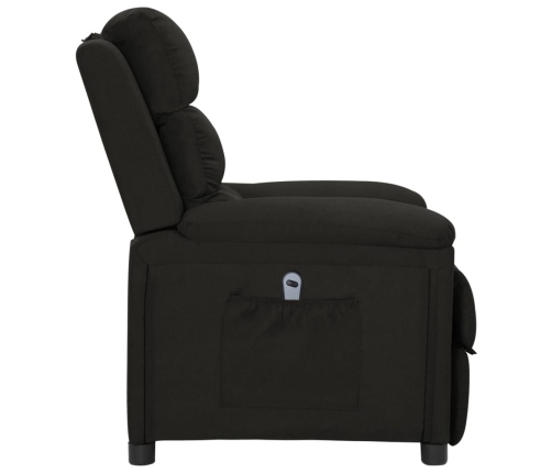 Sillón reclinable eléctrico de tela negro