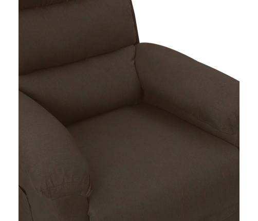 Sillón reclinable eléctrico tela marrón oscuro