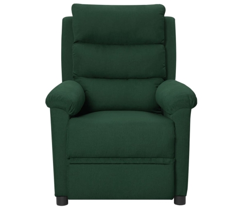 Sillón reclinable eléctrico tela verde oscuro