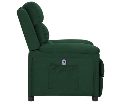 Sillón reclinable eléctrico tela verde oscuro