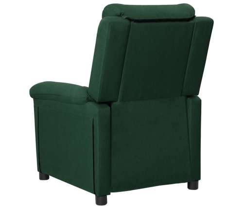 Sillón reclinable eléctrico tela verde oscuro