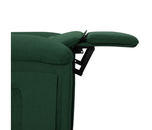 Sillón reclinable eléctrico tela verde oscuro