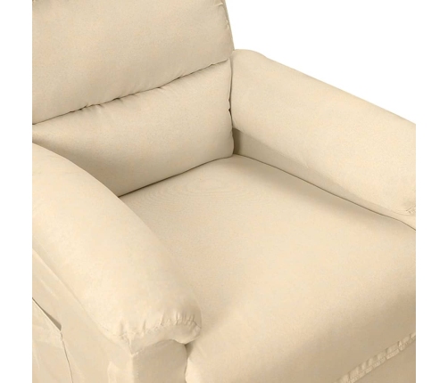 Sillón reclinable eléctrico de tela crema