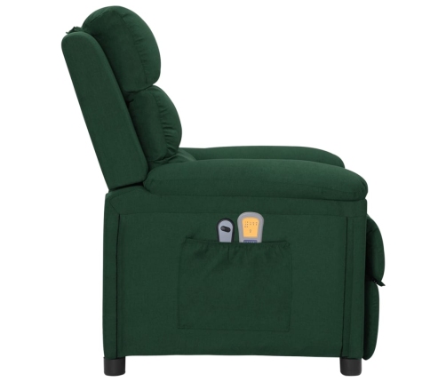 Sillón de masaje eléctrico tela verde oscuro