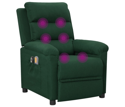 Sillón de masaje eléctrico tela verde oscuro