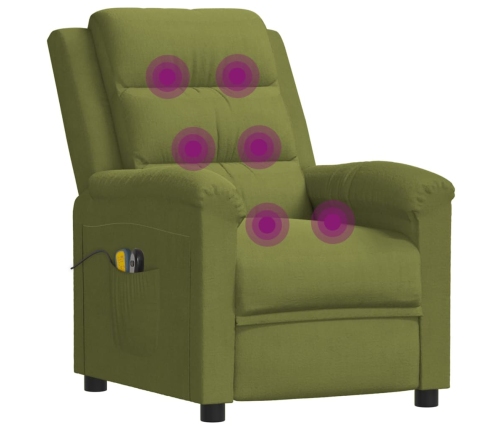 Sillón de masaje eléctrico terciopelo verde claro