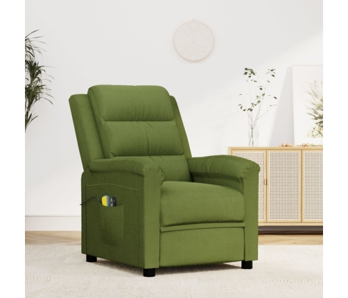 Sillón de masaje eléctrico terciopelo verde claro