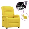 Sillón reclinable eléctrico de tela amarillo