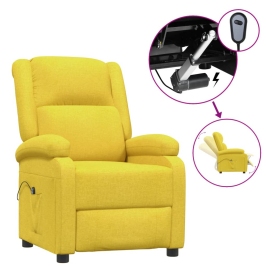 Sillón reclinable eléctrico de tela amarillo