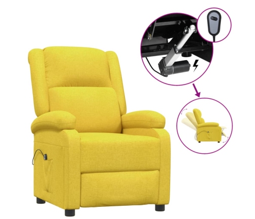 Sillón reclinable eléctrico de tela amarillo