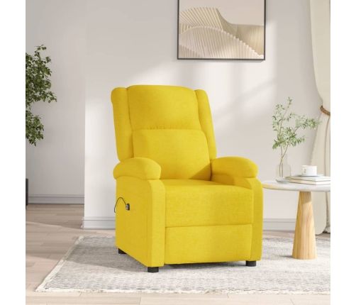 Sillón reclinable eléctrico de tela amarillo